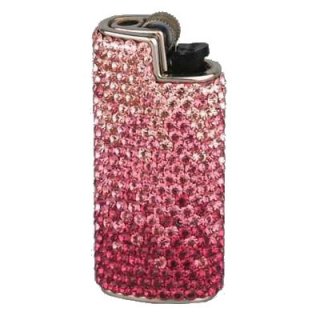 Feuerzeughülle Swarovski Kristall pink/rot