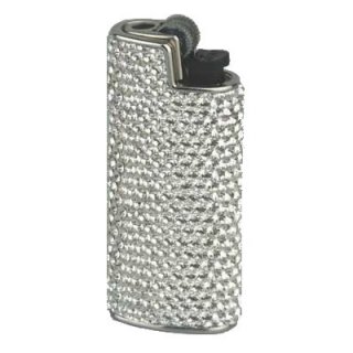 Feuerzeughülle Swarovski Kristall weiß