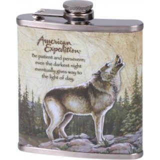 Flachmann chrom Wolf 7oz/210ml
