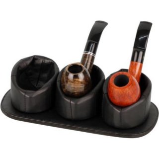 Pfeifenpantoffel Leder schwarz 3er