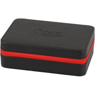 Reisehumidor Lederoptik schwarz/rot