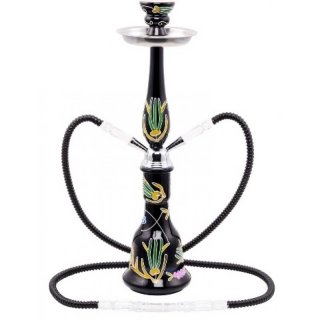 Wasserpfeife Flower schwarz 2er