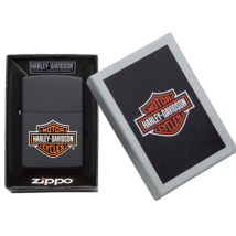 Zippo schwarz matt Harley-Davidson Bar & Shield