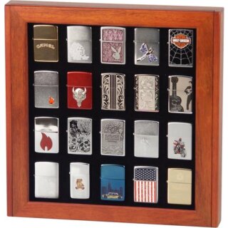 Zippo Sammlervitrine Rosenholz 20er