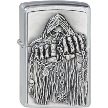 ZIPPO chrom gebürstet Game over Emblem 2000860