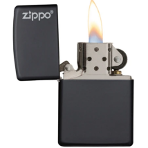 Zippo Black Matte mit Logo 60001203