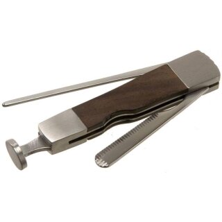 Pfeifenbesteck 3-teilig Trapezform chrom Holz