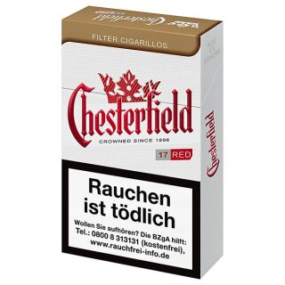 CHESTERFIELD Red King Size Filter Cigarillos  (10x17)