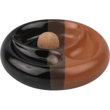 Pfeifenascher Keramik schwarz/braun 2Ablg.