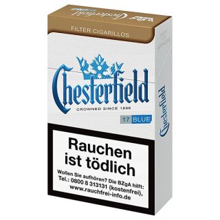 CHESTERFIELD Blue King Size Filter Cigarillos  (10x17)