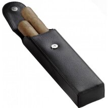 Cigarrenetui Leder schwarz 2er