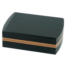 Humidor-Set Lederoptik schwarz/braun