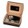 Humidor-Set Lederoptik schwarz/braun