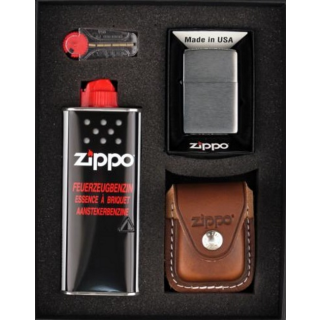 Zippo Geschenkset braun/Schlaufe