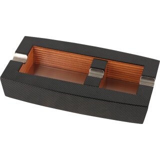 Cigarrenascher Carbon 2 Ablagen/ bewegl. Zusatzablage 4,5 x 25 x 14 cm