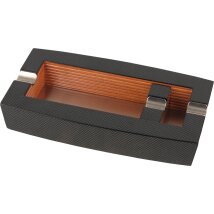 Cigarrenascher Carbon 2 Ablagen/ bewegl. Zusatzablage 4,5 x 25 x 14 cm