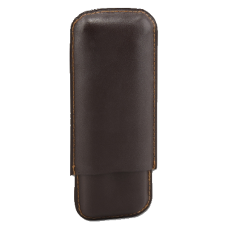 Cigarrenetui 2er Leder dunkelbraun Robusto 17 x 7.5 cm