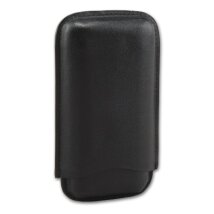 Cigarrenetui 3er Leder schwarz Corona kurz 15 x 8 cm