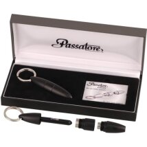 Cigarrenrundschneider PASSATORE Duo schwarz Alu 2 Klingen Ø 9/12mm
