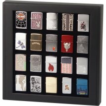 Zippo Sammlervitrine Holz schwarz 20er