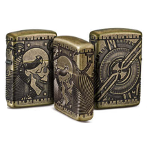 ZIPPO Kupfer Antik Armor Skull Multi Cut 60002848