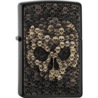 ZIPPO schwarz matt Skulls in Skull 2005334