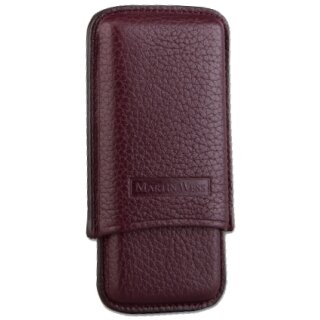 WESS Cigarillo-Etui Leder burgund 5er