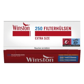 WINSTON Extra Hülsen Papierfilter 250 Stück Packung