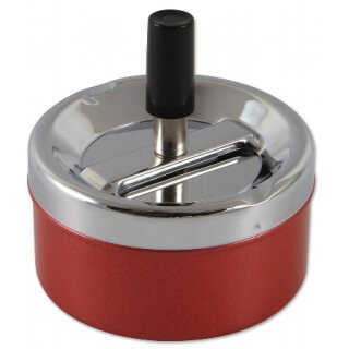 Schleuderascher Metall chrom/rot 9 cm Durchmesser