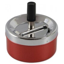 Schleuderascher Metall chrom/rot 9 cm Durchmesser