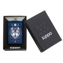 ZIPPO Navy Blue matt Anne Stokes Wolf 60003924