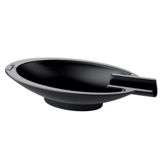 Cigarrenascher Metall ANGELO oval schwarz matt 1 Ablage 16 x 7 x 3 cm