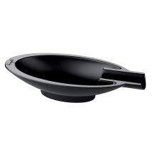 Cigarrenascher Metall ANGELO oval schwarz matt 1 Ablage...