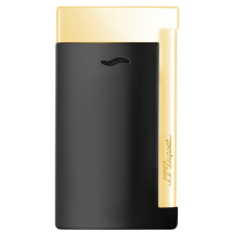 St.Dupont Feuerzeug Slim7 schwarz Lack/gold 027708