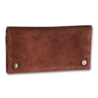 Feinschnitt-Tasche Wildleder braun 17 x 2 x 9 cm