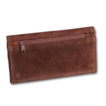 Feinschnitt-Tasche Wildleder braun 17 x 2 x 9 cm