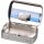 Tabakdose Sonne Metall vernickelt mit Clip 8,5 x 5,5 cm