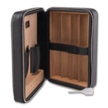 Reise-Humidor Leder schwarz 20x13,5x7,5 cm für 4...