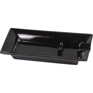 Cigarrenascher Keramik schwarz 1 Ablage  9,2 x 18,3 cm