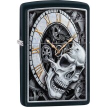 ZIPPO schwarz matt Skull Clock 60004591