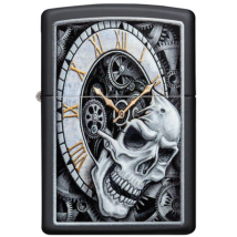 ZIPPO schwarz matt Skull Clock 60004591