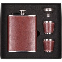 Flachmann-Set braun 7oz/210ml