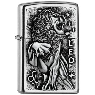 ZIPPO Street chrom Leo Emblem Tierkreiszeichen 2006497