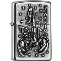 ZIPPO Street chrom Scorpio Emblem Tierkreiszeichen 2006498