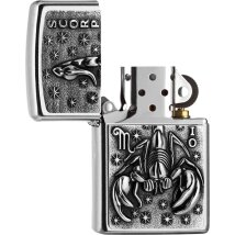 ZIPPO Street chrom Scorpio Emblem Tierkreiszeichen 2006498