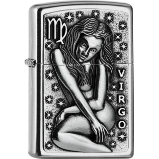 ZIPPO Street chrom Virgo Emblem Tierkreiszeichen 2006499