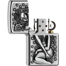 ZIPPO Street chrom Virgo Emblem Tierkreiszeichen 2006499