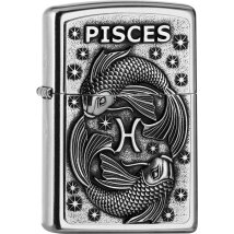 ZIPPO Street chrom Pisces Emblem Tierkreiszeichen 2006500