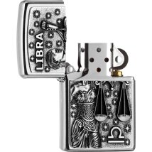 ZIPPO Street chrom Libra Emblem Tierkreiszeichen 2006502