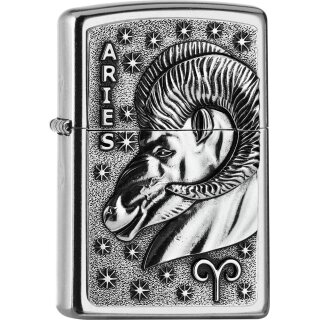 ZIPPO Street chrom Aries Emblem Tierkreiszeichen 2006507